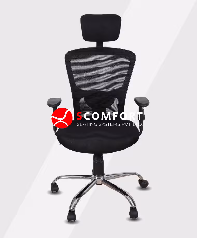 SC-DIVA HB ergonomic office chair with mesh back and adjustable headrest