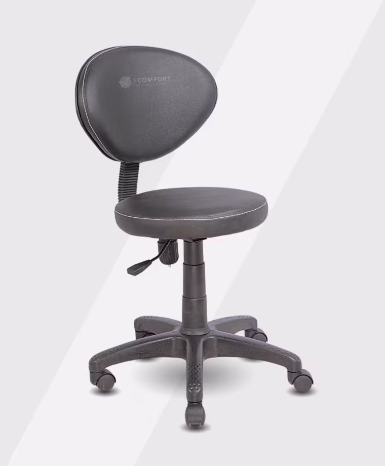 Comfort brand black ergonomic office chair with adjustable height and back support