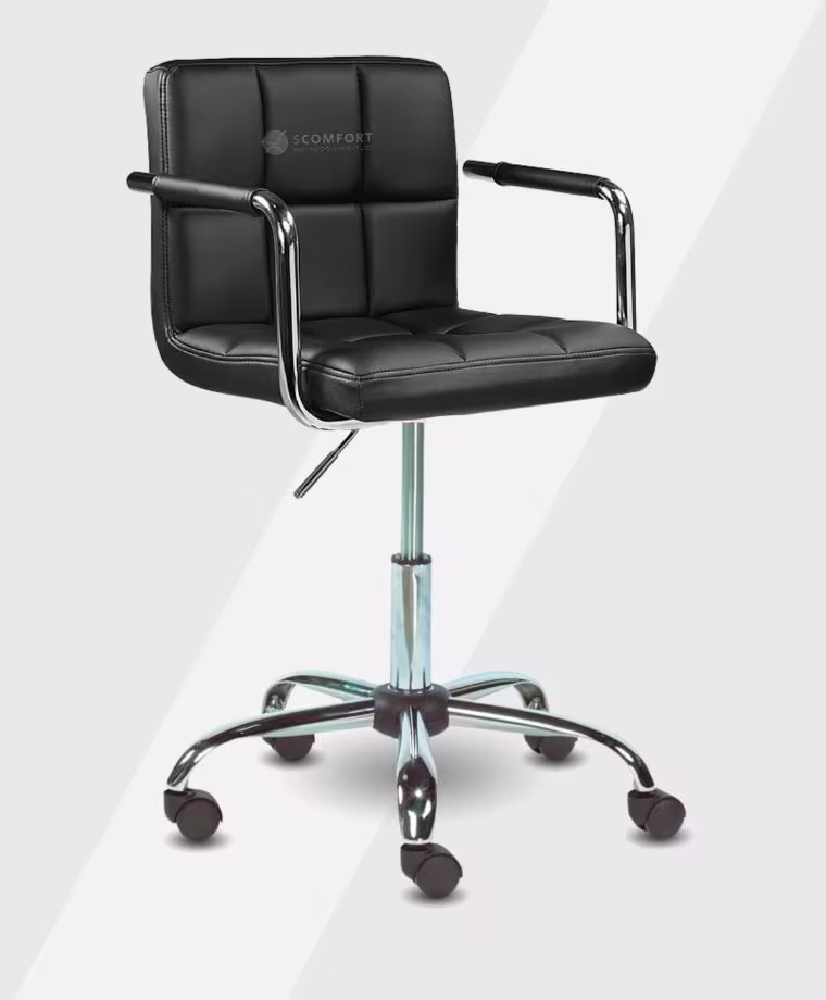 SR19 SC X157 black ergonomic office chair with armrests and caster wheels