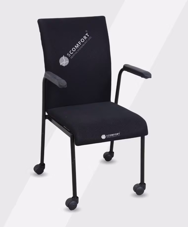 SR37 SC VR216 black ergonomic office chair with armrests and casters