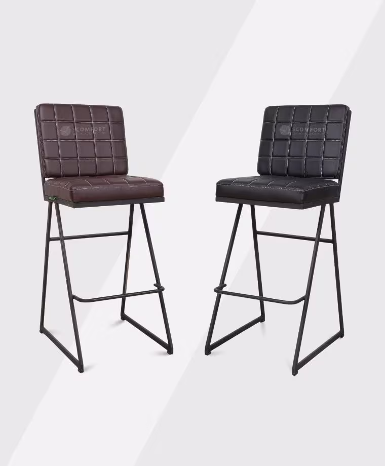 SR46 SC X209 modern upholstered bar stools in brown and black
