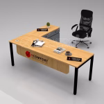 Modern Wooden Executive Office Desk Set