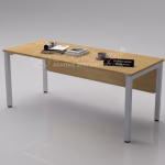 Modern executive office desk with a premium wooden finish, clean panel styling, and durable white metal frame. Perfect for corporate offices, manager cabins, and professional workspaces.