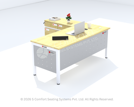 Modern L-Shaped Executive Office Desk