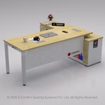 Modern L-Shaped Executive Office Desk with Extended Side Storage
