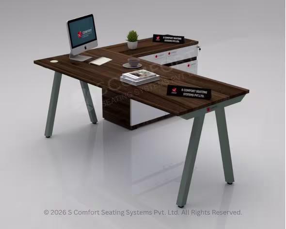 Modern L-Shaped Executive Office Workstation