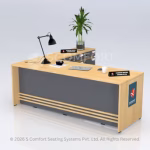 Modern wood-finish office workstation
