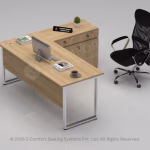 Executive L-Shaped Desk with Ergonomic High-Back Chair