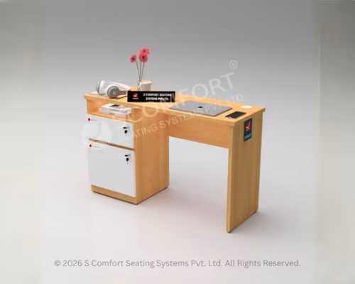 Modern Executive Office Desk with Dual Storage Cabinets
