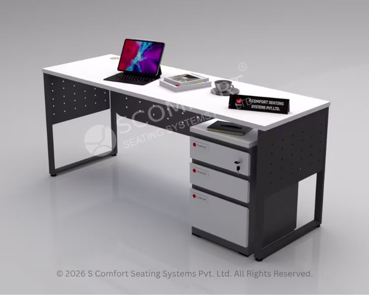 Modern Executive Office Table with Pedestal Storage